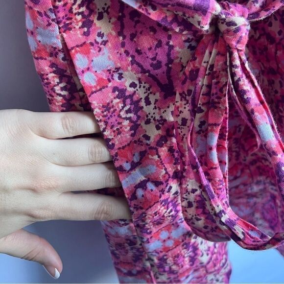 Women's Cynthia Rowley Pink Printed Sleeveless Dress - Picture 7 of 11